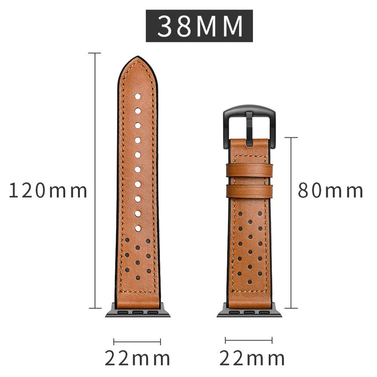 Apple Watch Series 5 40mm / Apple Watch 40mm Ægte læder Rem - Brun#serie_1