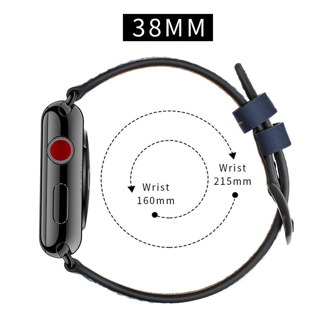 Apple Watch Series 5 40mm / Apple Watch 40mm Ægte læder Rem - Blå#serie_1