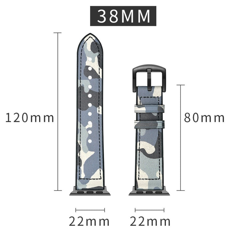 Apple Watch Series 5 40mm / Apple Watch 40mm Ægte læder Rem - Blå#serie_3