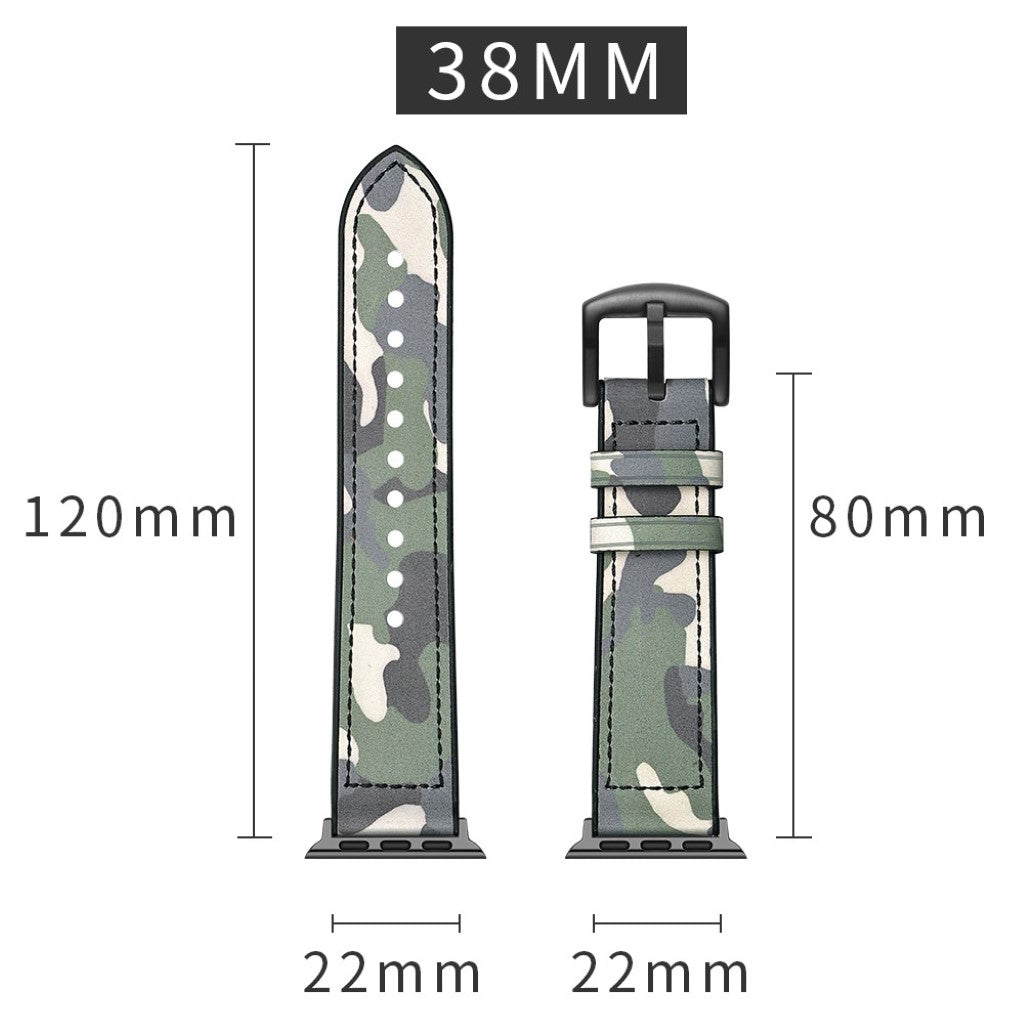 Apple Watch Series 5 40mm / Apple Watch 40mm Ægte læder Rem - Grøn#serie_4