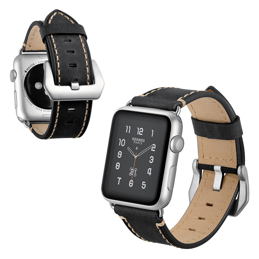 Apple Watch Series 5 40mm / Apple Watch 40mm Γgte lΓ¦der Rem - Sort#serie_1