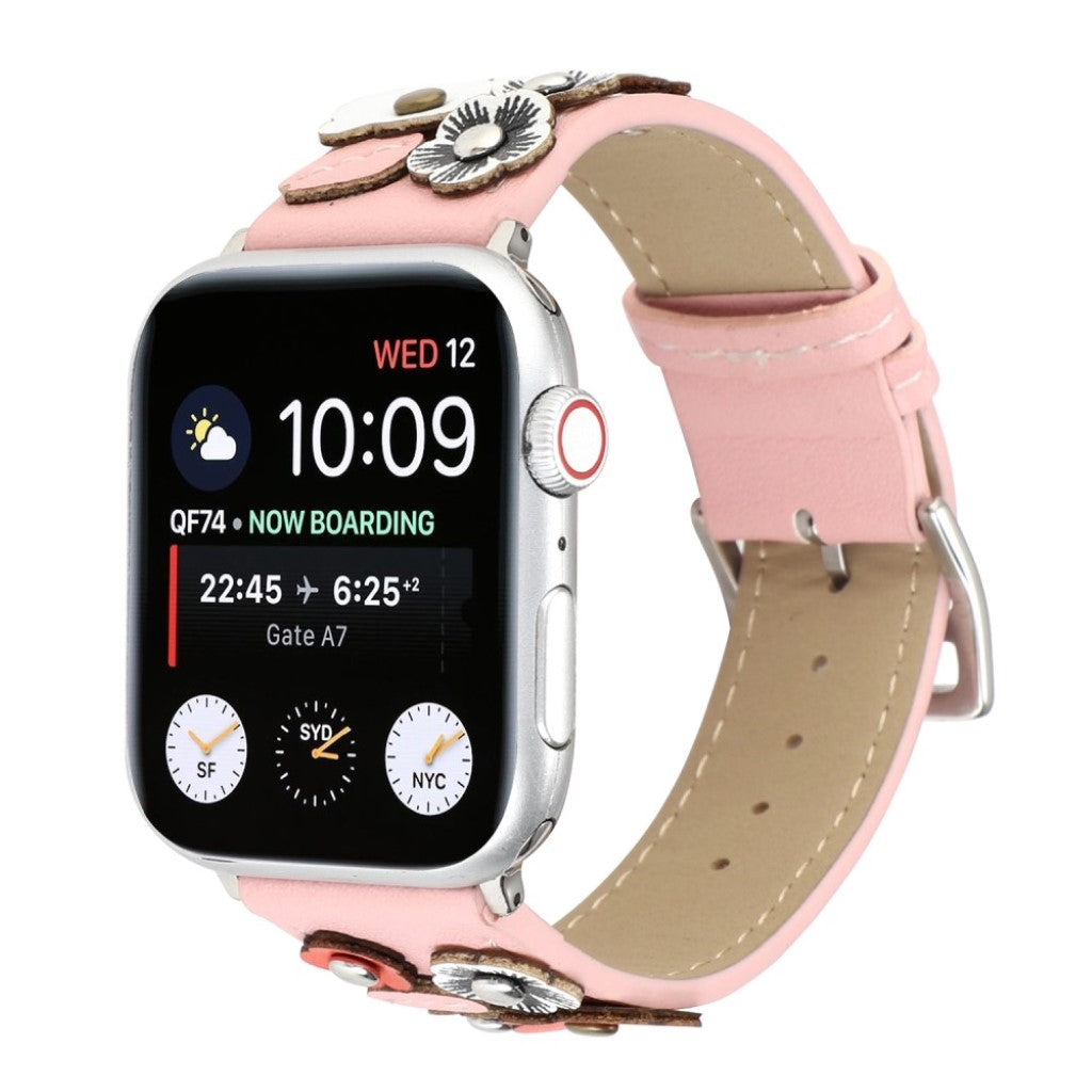 Apple Watch Series 5 40mm / Apple Watch 40mm Ægte læder Rem - Pink#serie_1