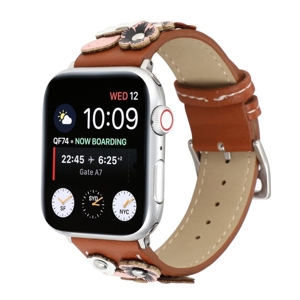 Apple Watch Series 5 40mm / Apple Watch 40mm Ægte læder Rem - Brun#serie_3