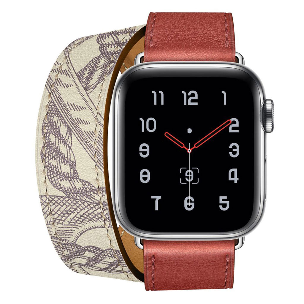 Apple Watch Series 5 40mm / Apple Watch 40mm Ægte læder Rem - Rød#serie_2