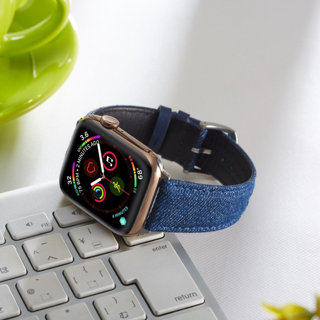 Kønt Apple Watch Series 5 40mm / Apple Watch 40mm Nylon Rem - Blå#serie_2