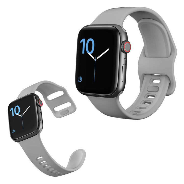 Apple Watch Series 5 40mm / Apple Watch 40mm Silikone Rem - Sølv#serie_3