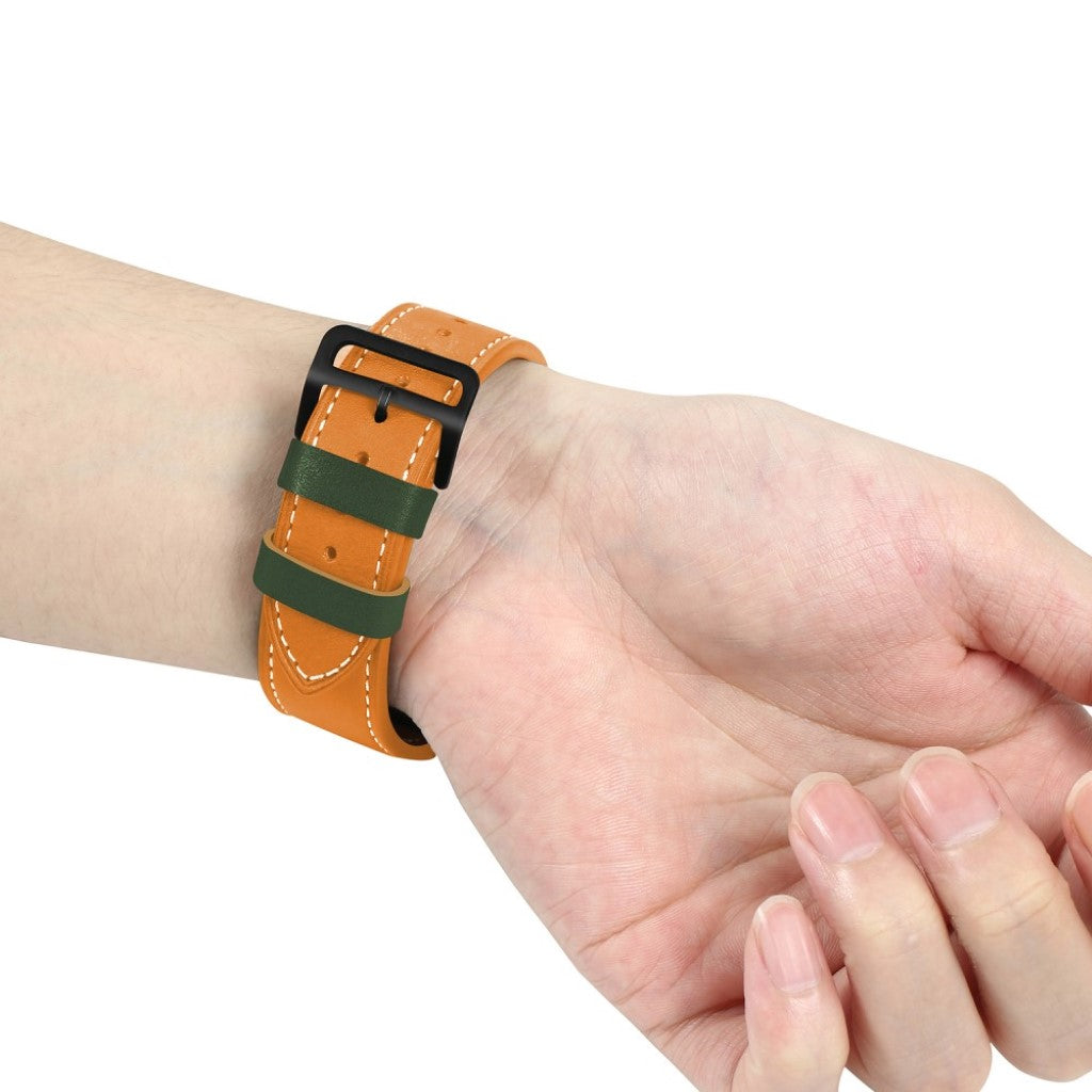 Apple Watch Series 5 40mm / Apple Watch 40mm Ægte læder Rem - Orange#serie_4