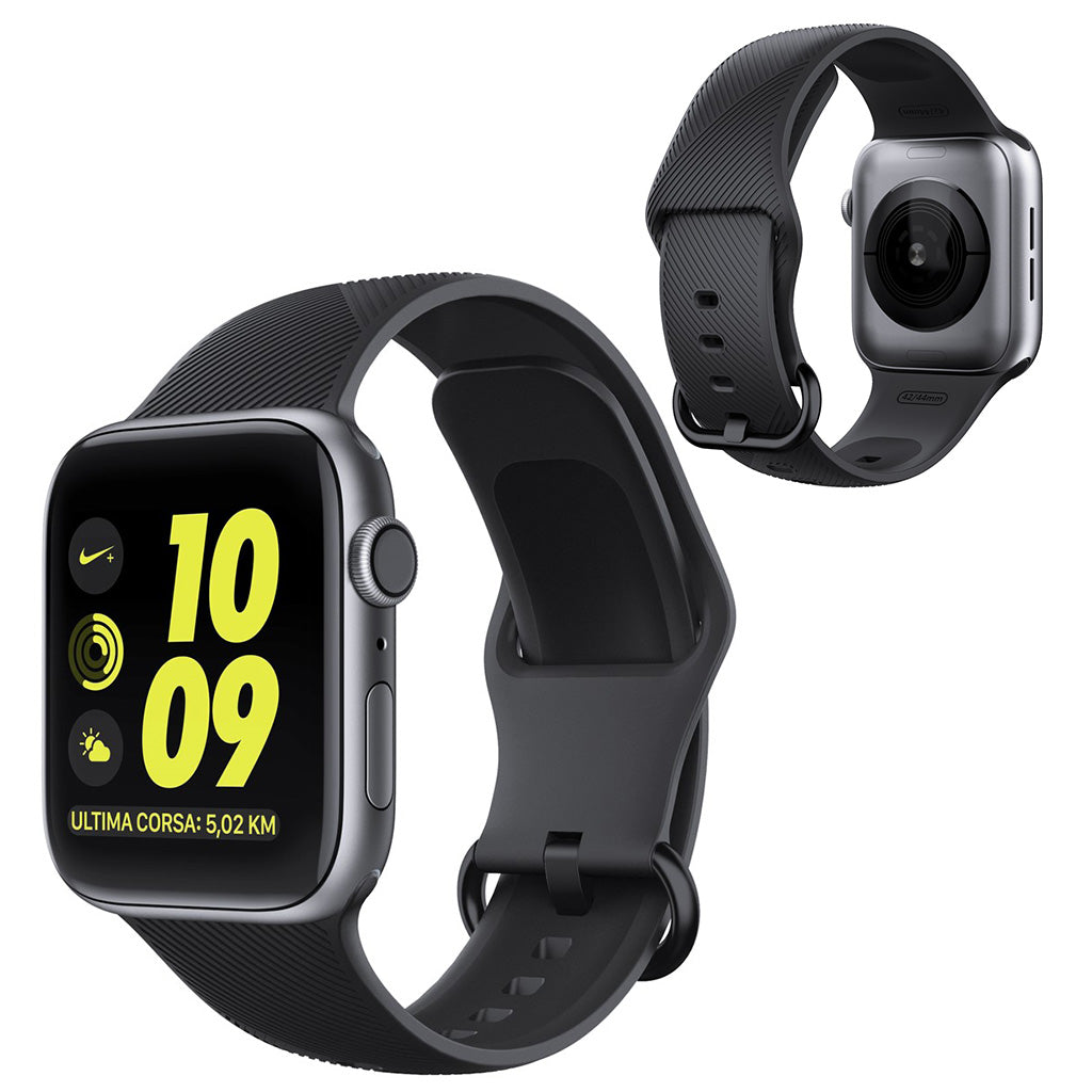 Helt vildt kΓΈnt Apple Watch Series 5 40mm Silikone Rem - Sort#serie_096