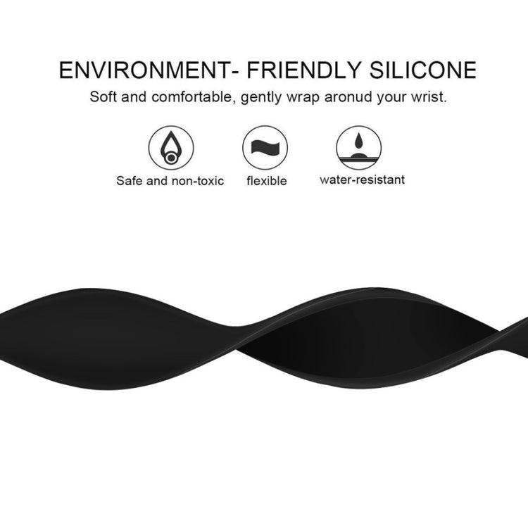 Skøn Universal Apple Silikone Rem - Størrelse: M - Sort#serie_1