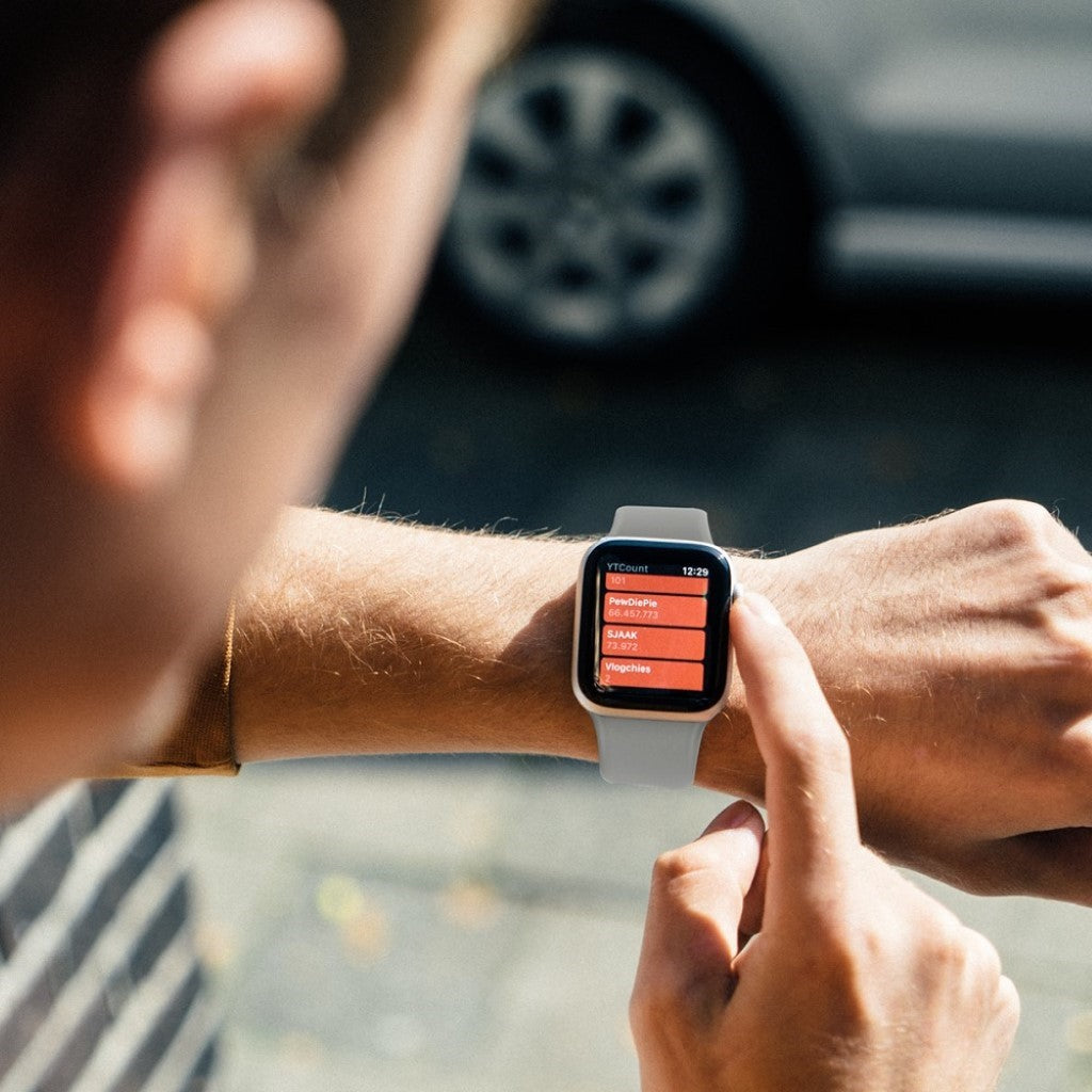 Skøn Universal Apple Silikone Rem - Størrelse: M - Sølv#serie_3