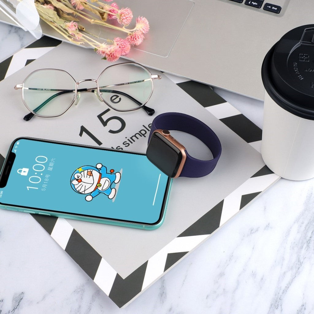 Skøn Universal Apple Silikone Rem - Størrelse: M - Blå#serie_5