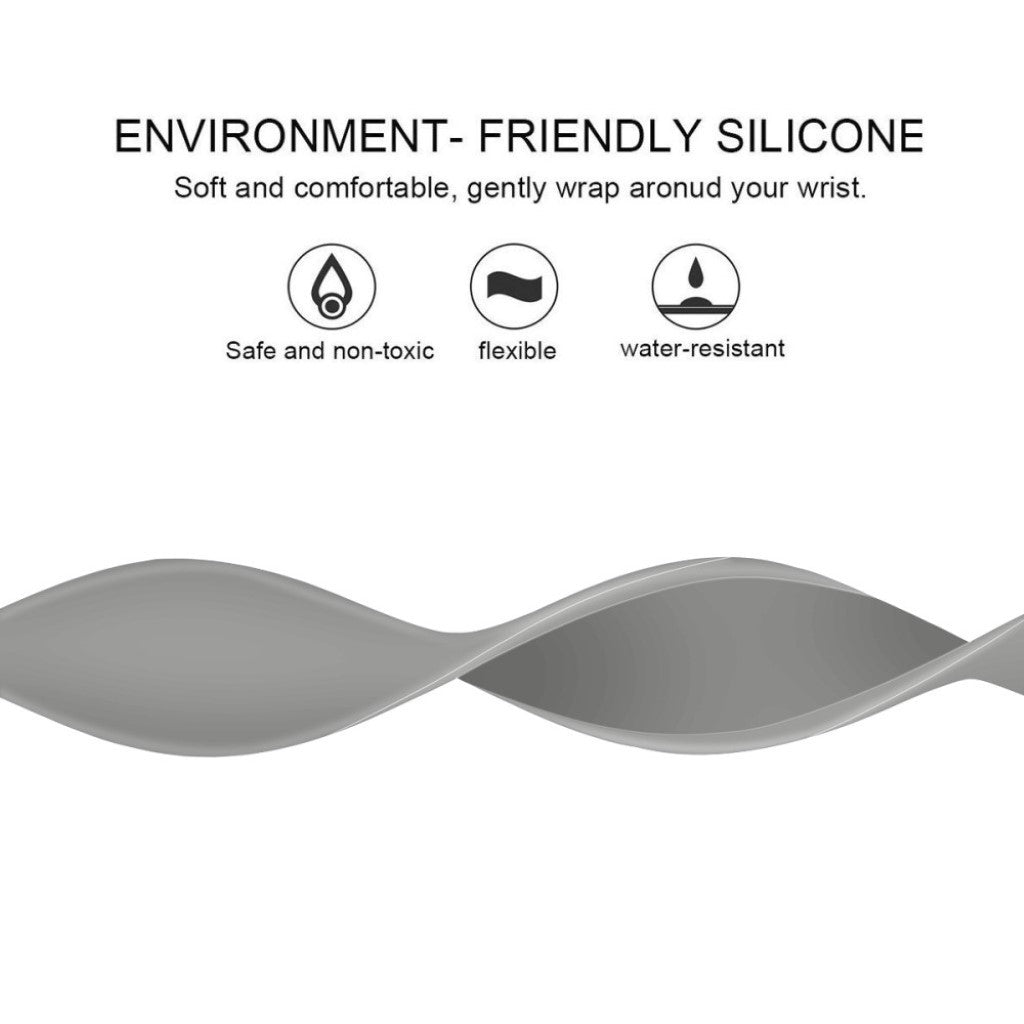 Super slidstærk Universal Apple Silikone Rem - Størrelse: L - Sølv#serie_3