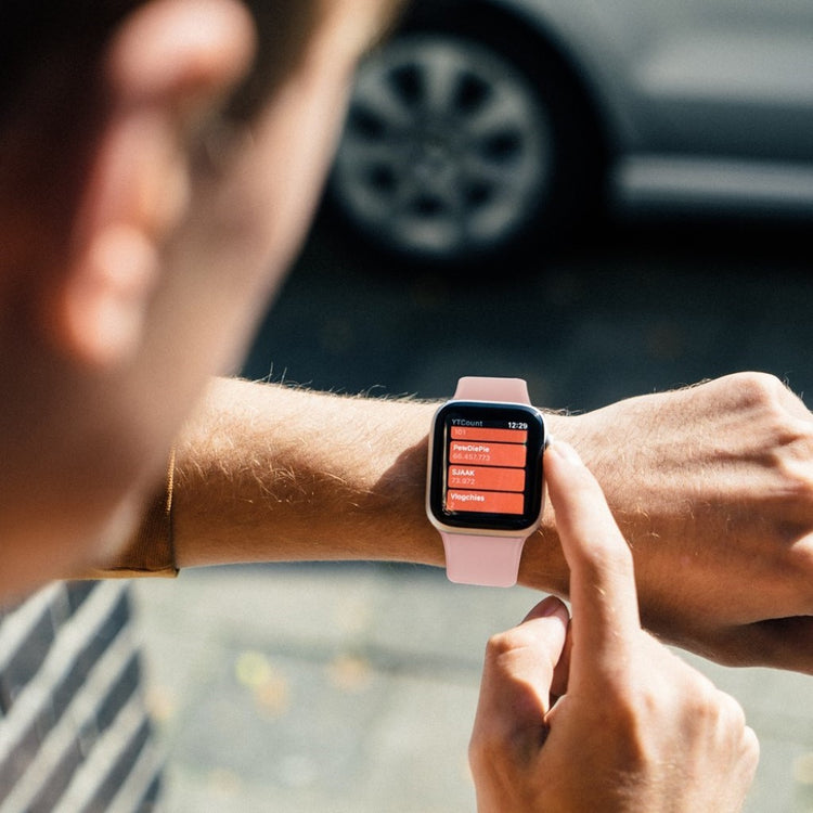 Super slidstærk Universal Apple Silikone Rem - Størrelse: L - Pink#serie_4