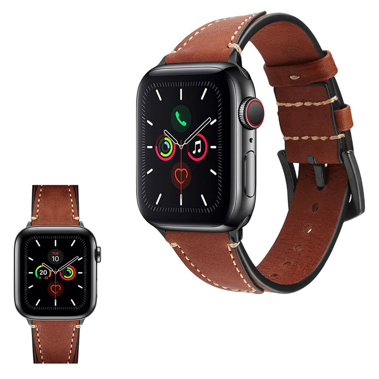 Fint Universal Apple Ægte læder Rem - Brun#serie_4