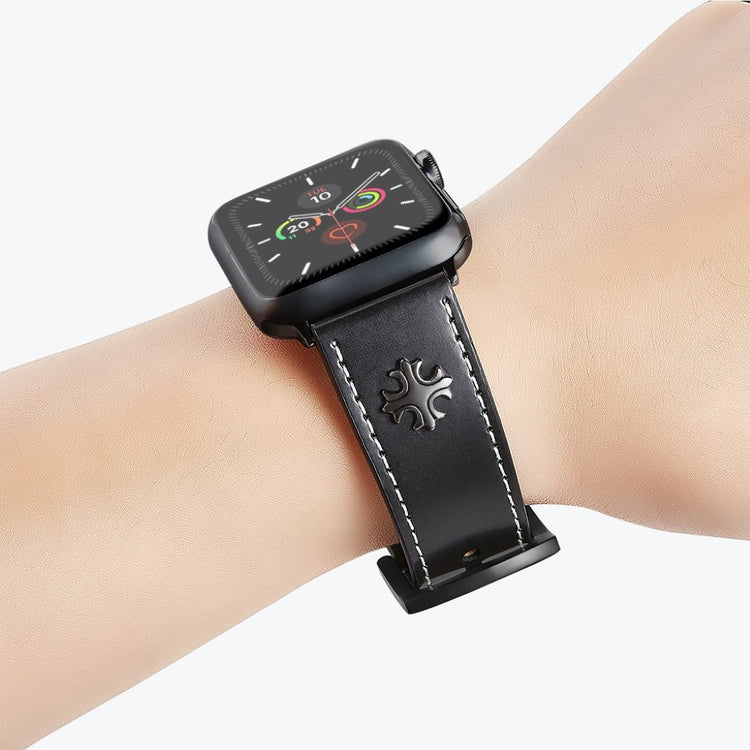 Fremragende Universal Apple Ægte læder Rem - Sort#serie_1