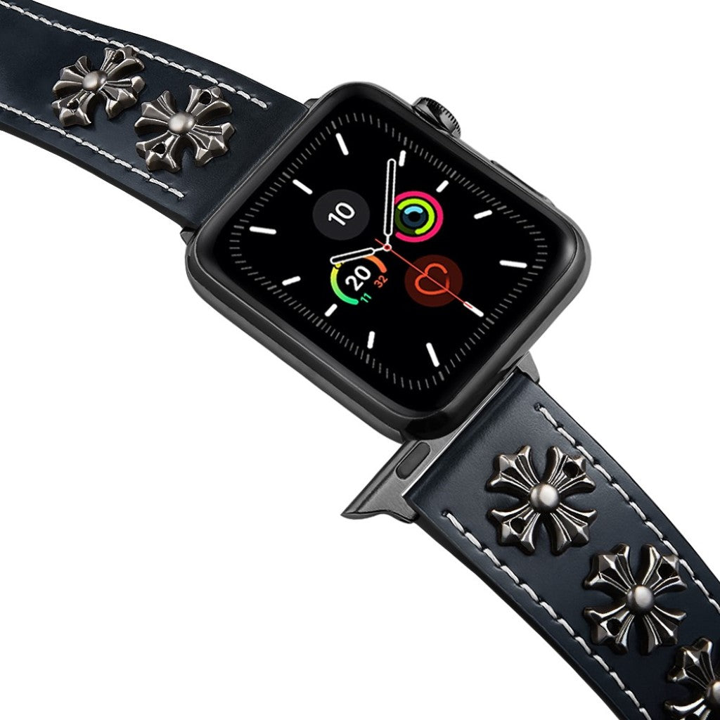 Rigtigt fint Universal Apple Ægte læder Rem - Blå#serie_3