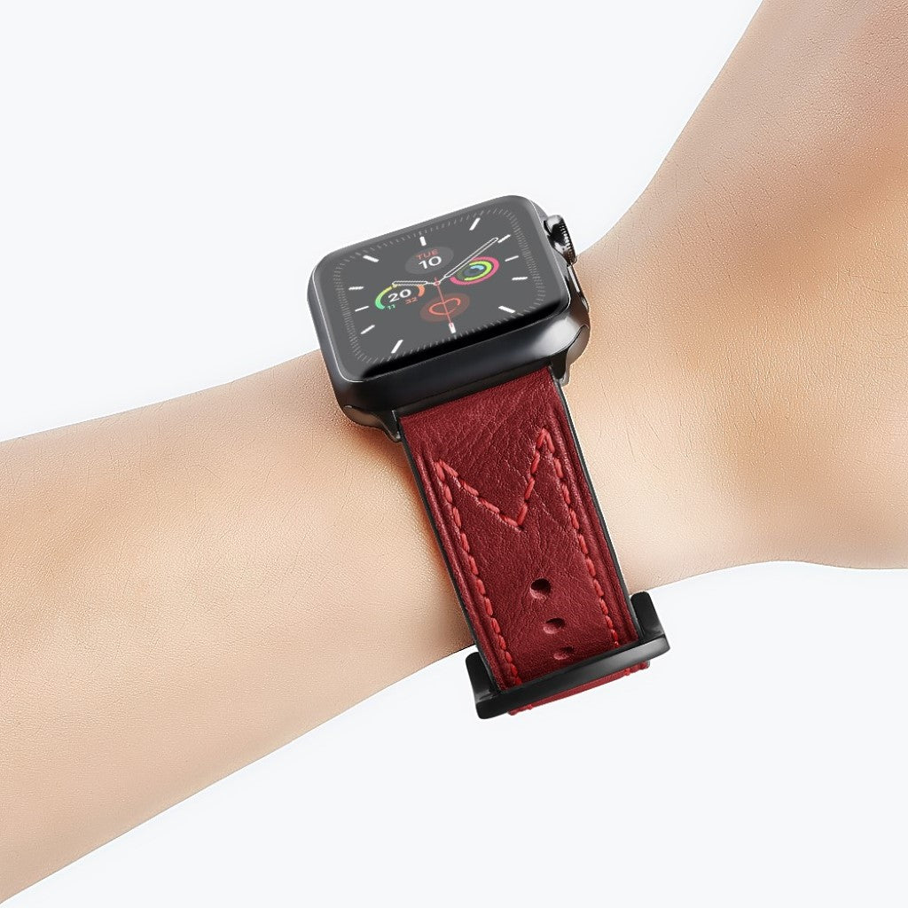 Stilren Universal Apple Ægte læder Rem - Rød#serie_2