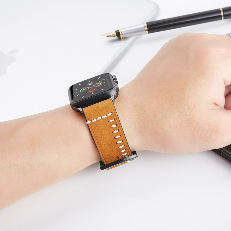 Super pænt Universal Apple Ægte læder Rem - Gul#serie_1