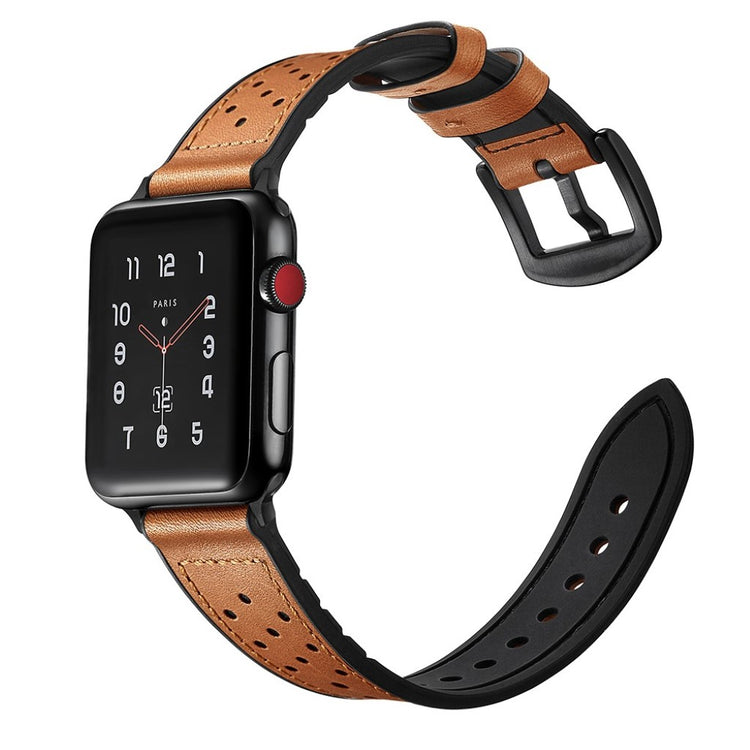 Apple Watch Series 5 44mm / Apple Watch 44mm Ægte læder Rem - Brun#serie_1