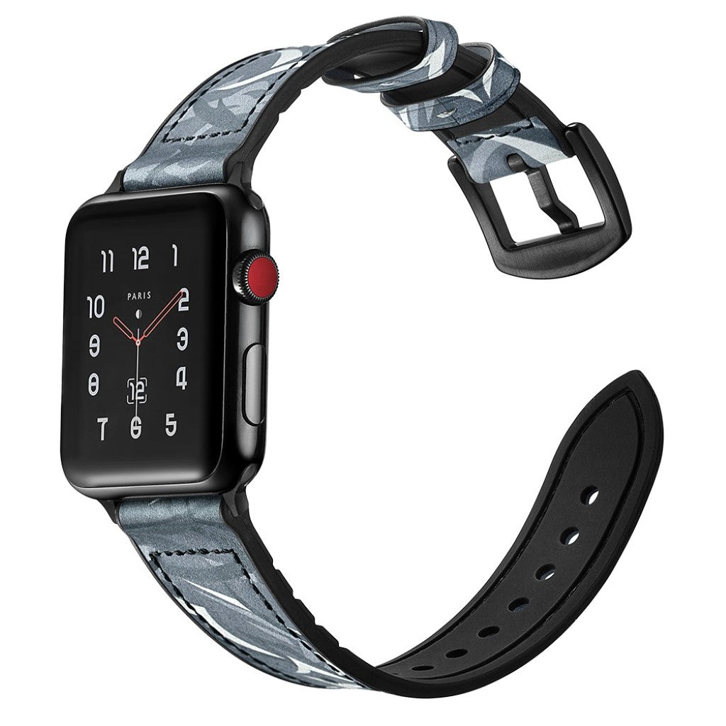 Apple Watch Series 5 44mm / Apple Watch 44mm Ægte læder Rem - Blå#serie_1