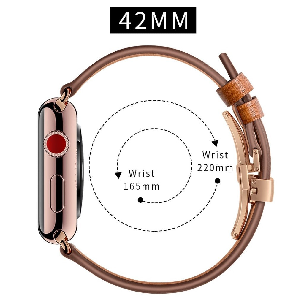 Apple Watch Series 5 44mm / Apple Watch 44mm Ægte læder Rem - Brun#serie_11