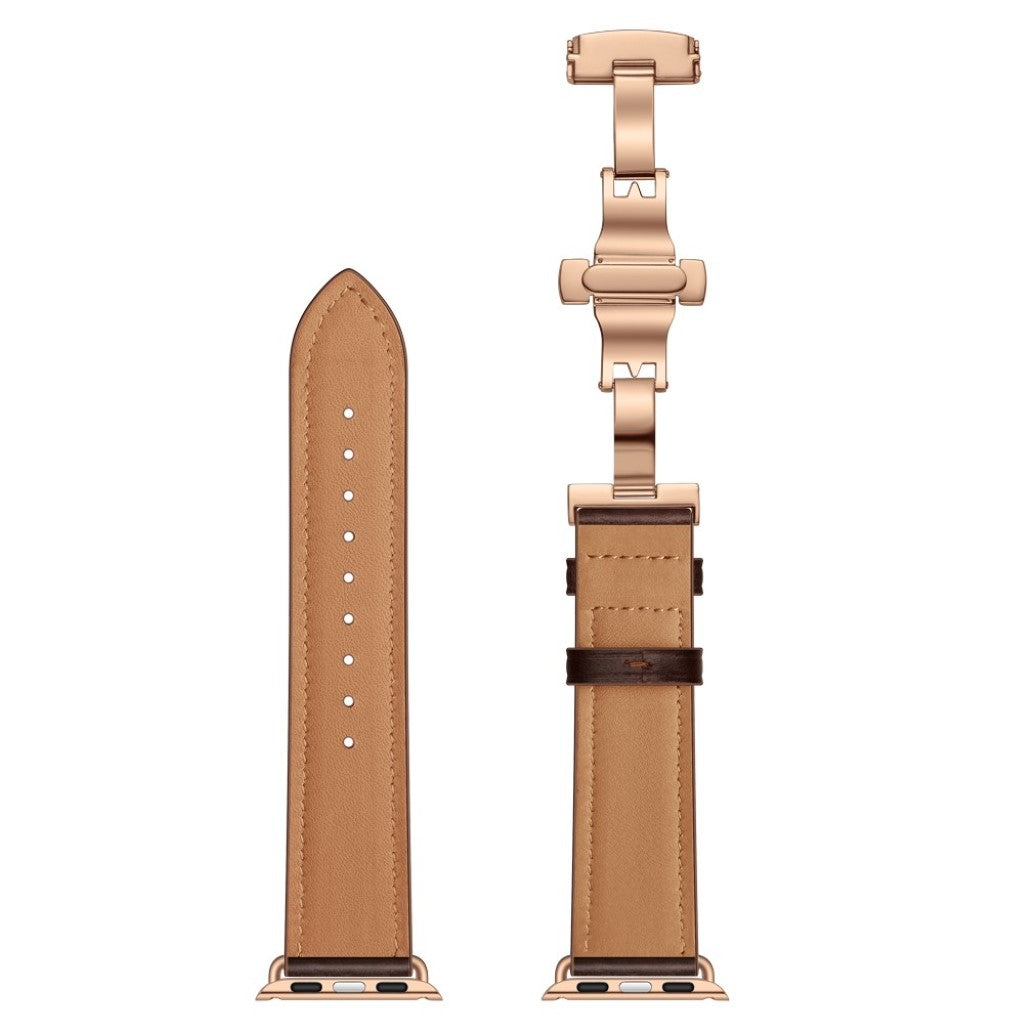 Apple Watch Series 5 44mm / Apple Watch 44mm Ægte læder Rem - Brun#serie_12
