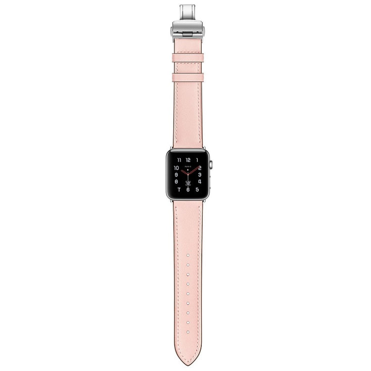 Apple Watch Series 5 44mm / Apple Watch 44mm Ægte læder Rem - Pink#serie_14