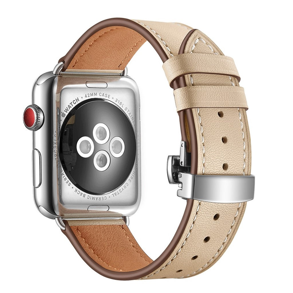 Apple Watch Series 5 44mm / Apple Watch 44mm Ægte læder Rem - Brun#serie_16