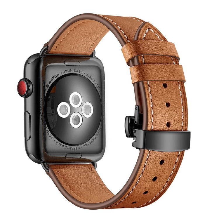 Apple Watch Series 5 44mm / Apple Watch 44mm Ægte læder Rem - Brun#serie_5