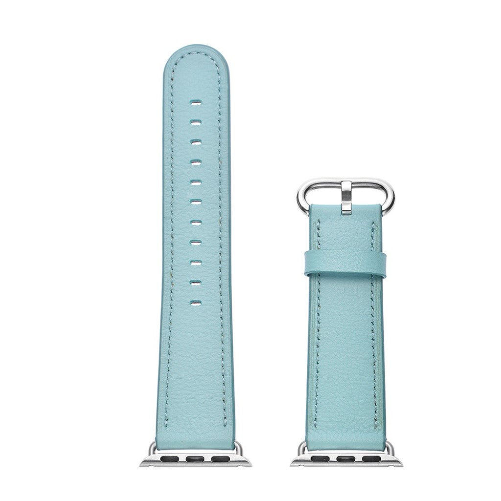 Apple Watch Series 5 44mm / Apple Watch 44mm Ægte læder Rem - Blå#serie_3