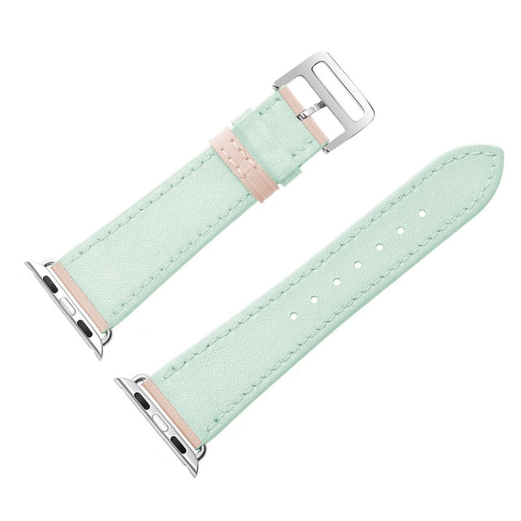 Apple Watch Series 5 44mm / Apple Watch 44mm Ægte læder Rem - Grøn#serie_1