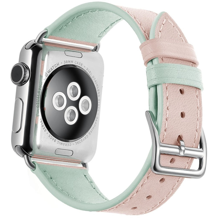 Apple Watch Series 5 44mm / Apple Watch 44mm Ægte læder Rem - Pink#serie_2