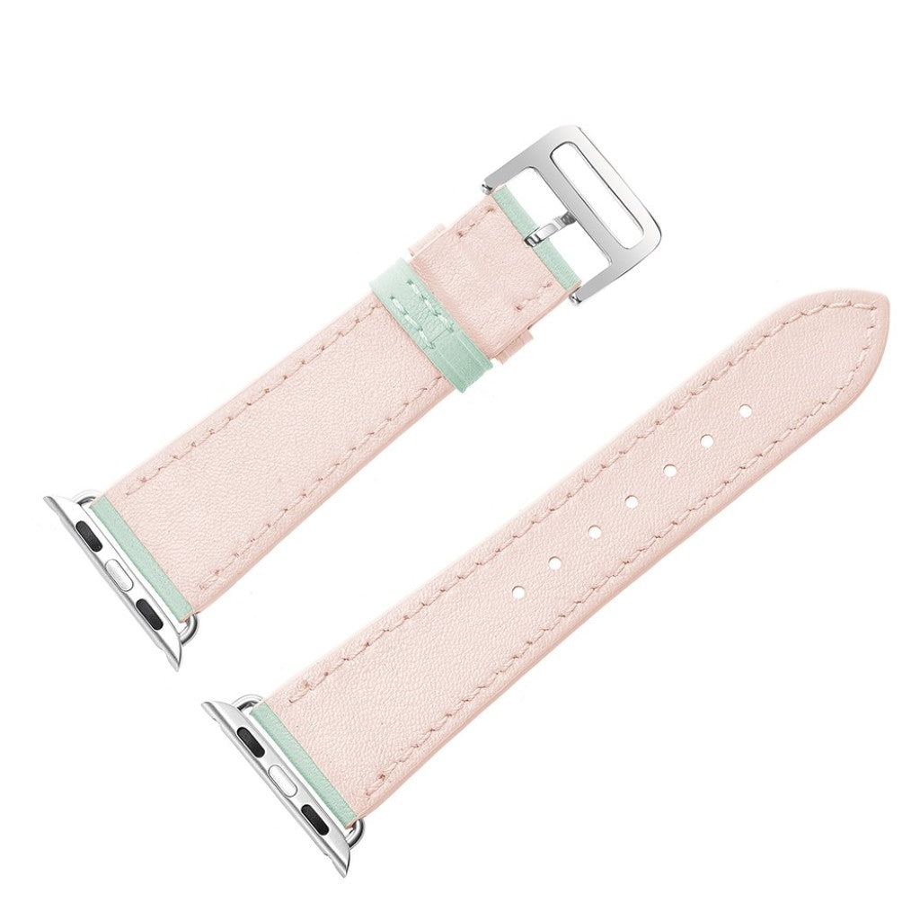 Apple Watch Series 5 44mm / Apple Watch 44mm Ægte læder Rem - Pink#serie_2