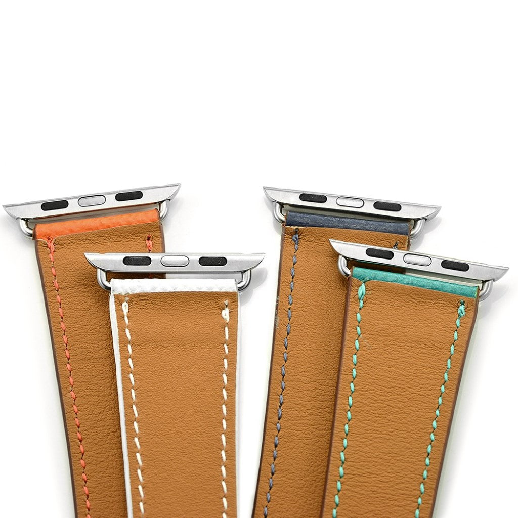 Apple Watch Series 5 44mm / Apple Watch 44mm Ægte læder Rem - Grøn#serie_1