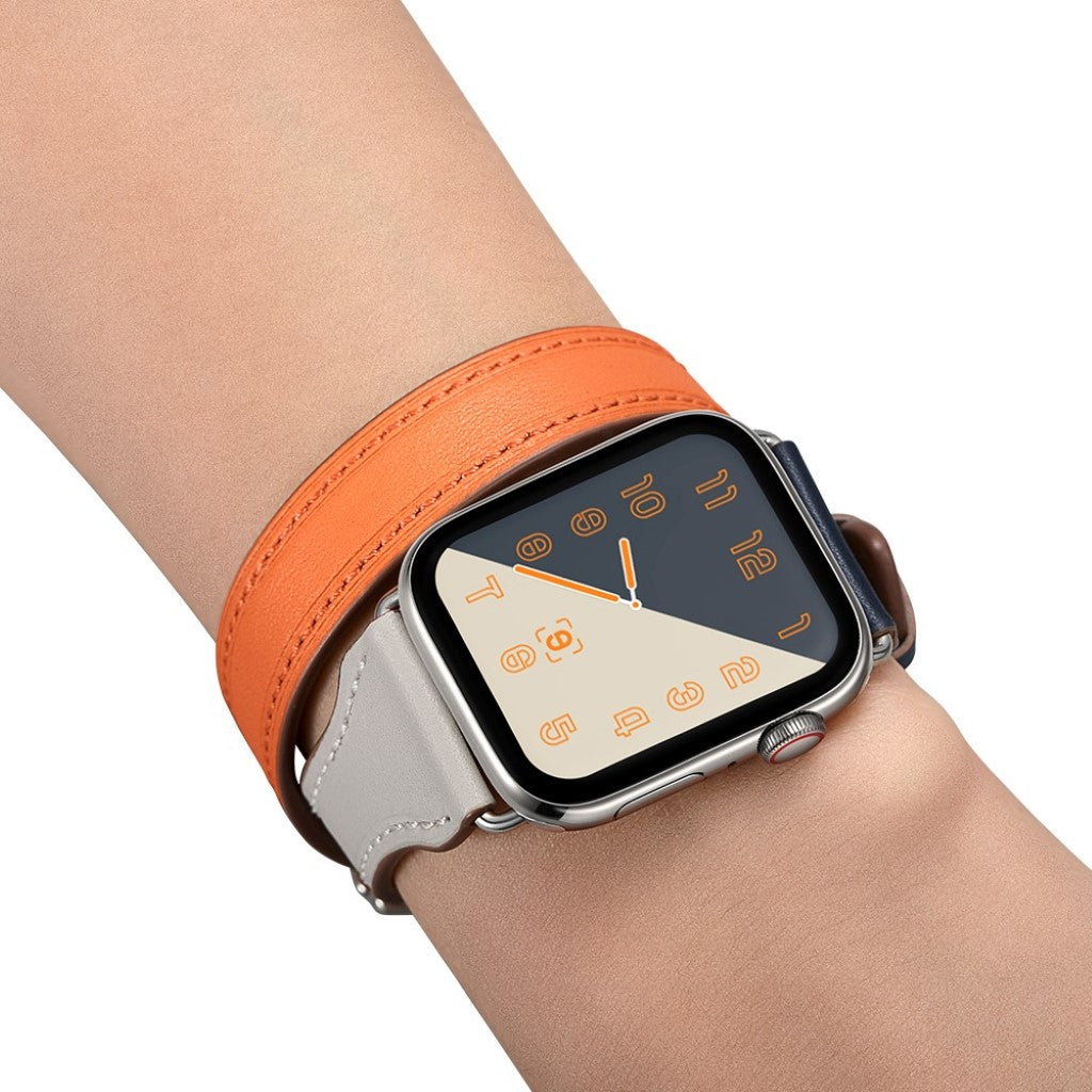 Apple Watch Series 5 44mm / Apple Watch 44mm Ægte læder Rem - Flerfarvet#serie_1