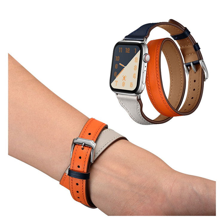 Apple Watch Series 5 44mm / Apple Watch 44mm Ægte læder Rem - Flerfarvet#serie_1