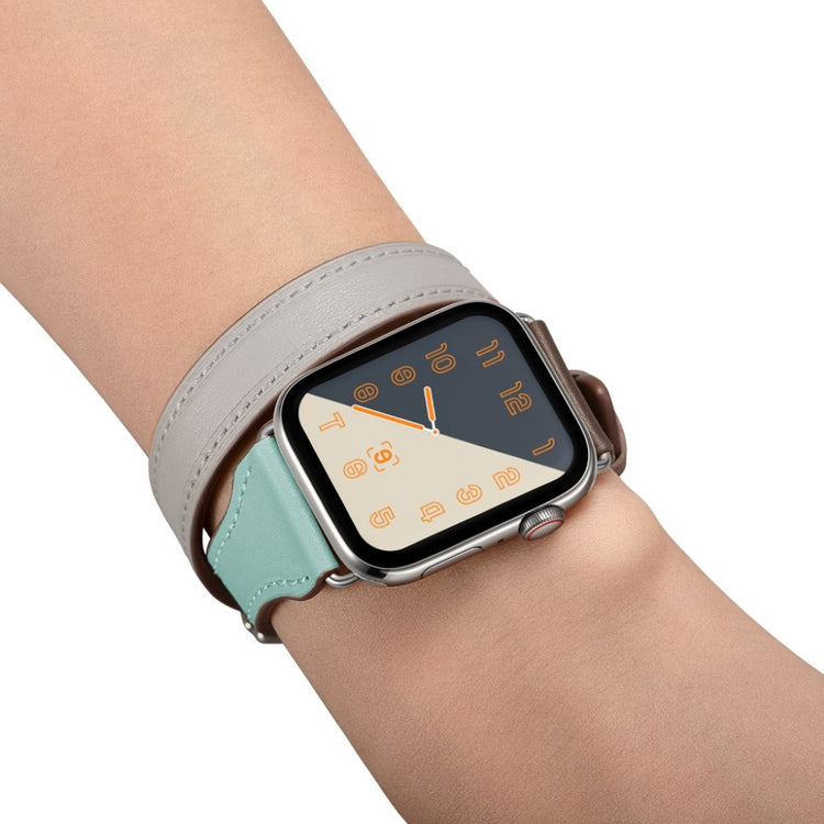 Apple Watch Series 5 44mm / Apple Watch 44mm Ægte læder Rem - Flerfarvet#serie_2