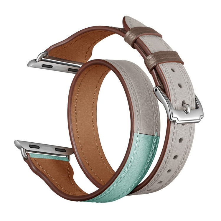 Apple Watch Series 5 44mm / Apple Watch 44mm Ægte læder Rem - Flerfarvet#serie_2