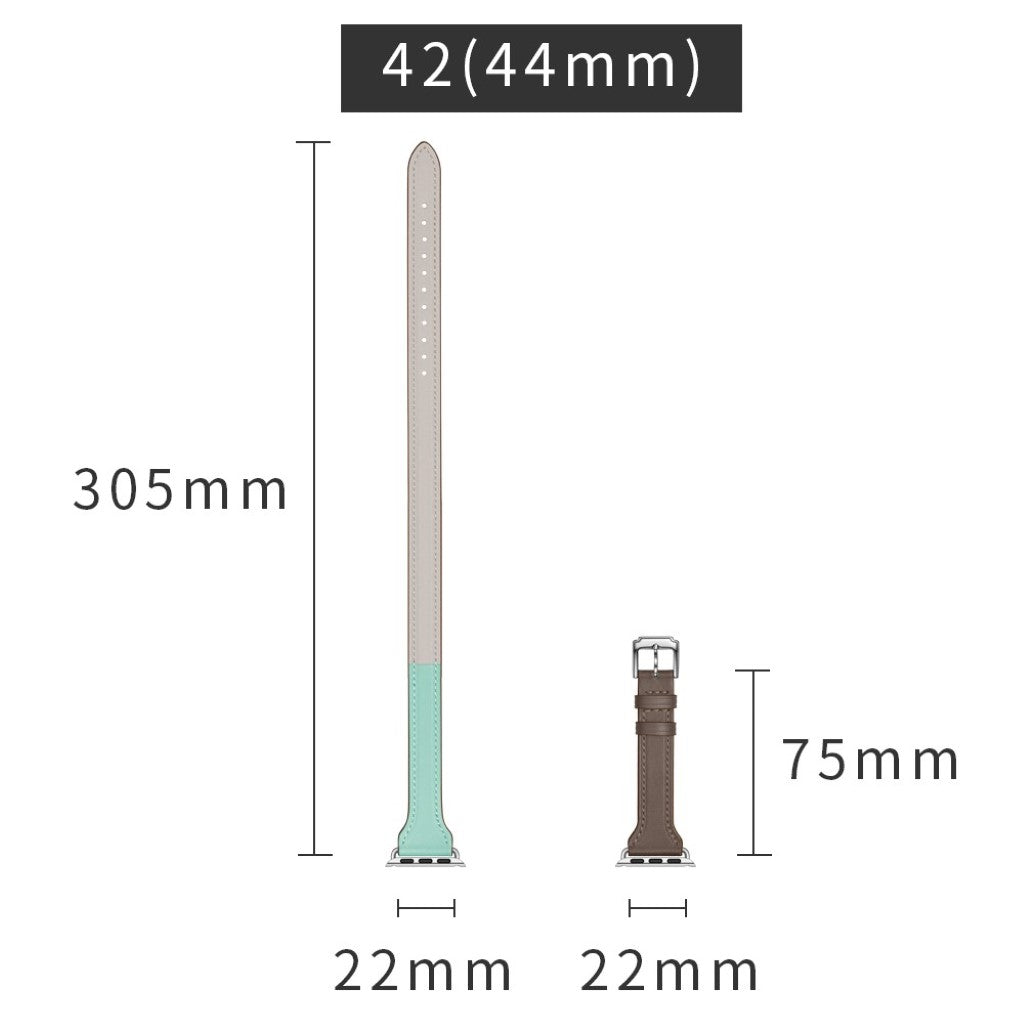 Apple Watch Series 5 44mm / Apple Watch 44mm Ægte læder Rem - Flerfarvet#serie_2