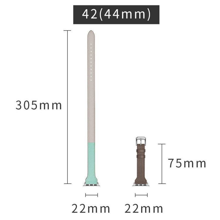 Apple Watch Series 5 44mm / Apple Watch 44mm Ægte læder Rem - Flerfarvet#serie_2