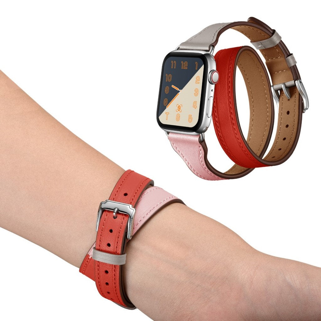 Apple Watch Series 5 44mm / Apple Watch 44mm Ægte læder Rem - Flerfarvet#serie_3