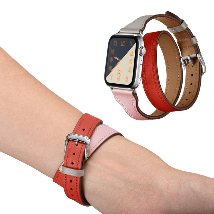 Apple Watch Series 5 44mm / Apple Watch 44mm Ægte læder Rem - Flerfarvet#serie_3