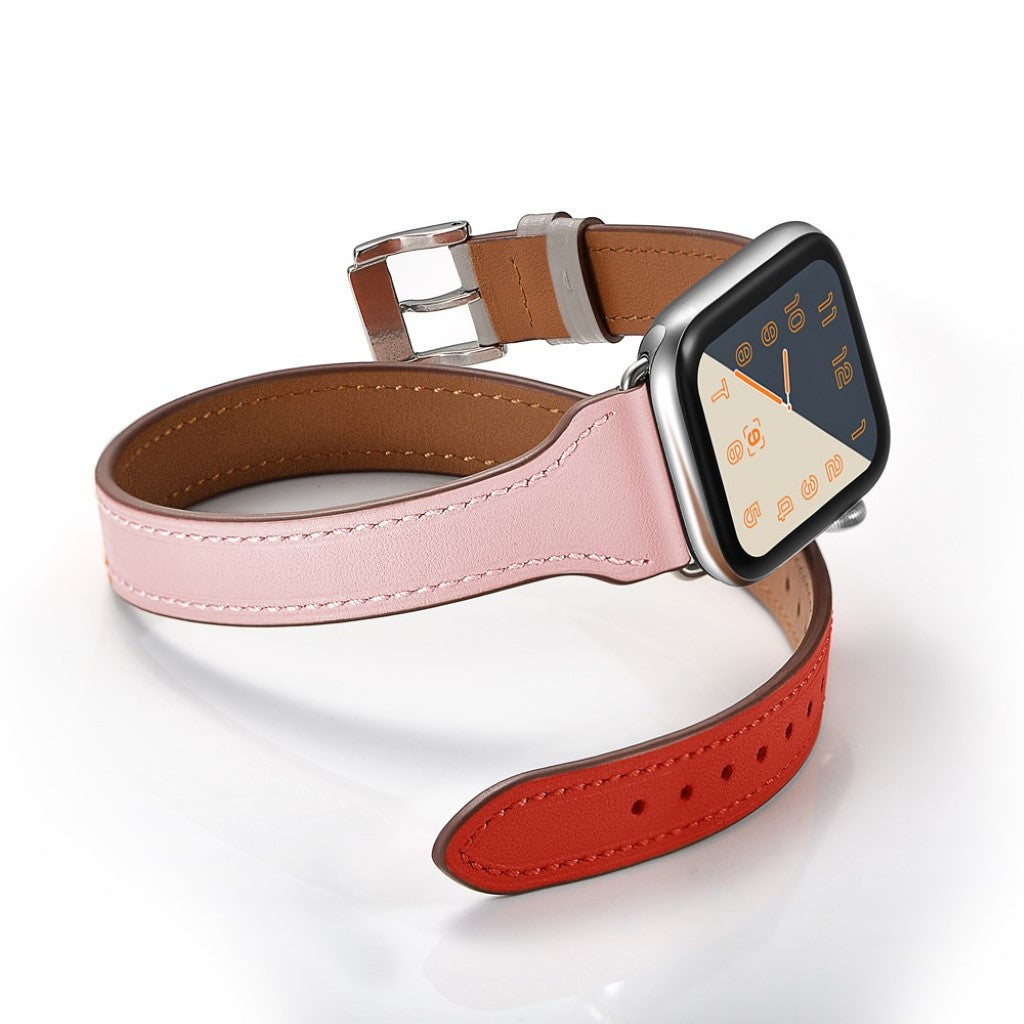 Apple Watch Series 5 44mm / Apple Watch 44mm Ægte læder Rem - Flerfarvet#serie_3