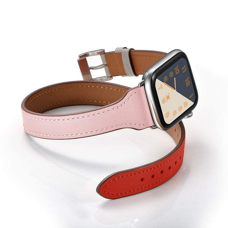 Apple Watch Series 5 44mm / Apple Watch 44mm Ægte læder Rem - Flerfarvet#serie_3