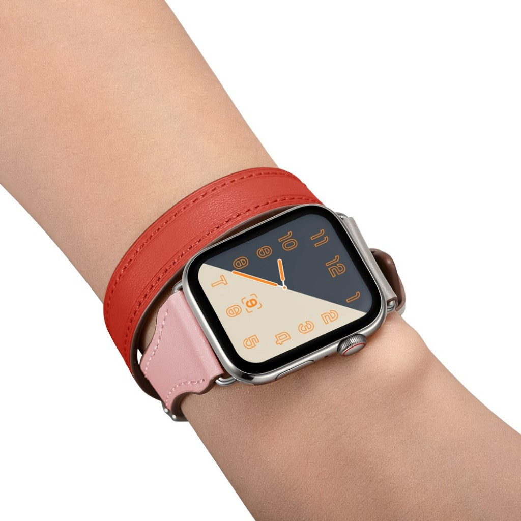 Apple Watch Series 5 44mm / Apple Watch 44mm Ægte læder Rem - Flerfarvet#serie_3