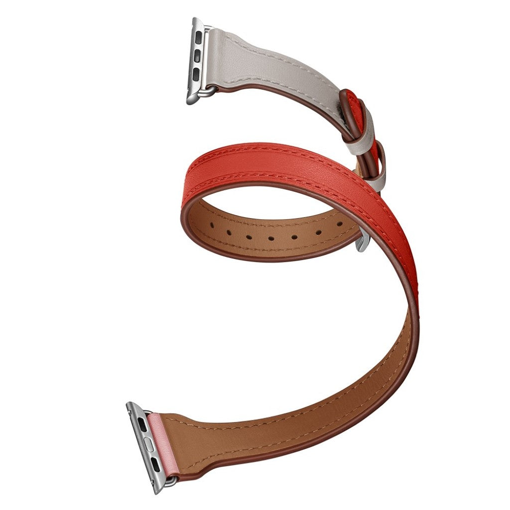 Apple Watch Series 5 44mm / Apple Watch 44mm Ægte læder Rem - Flerfarvet#serie_3