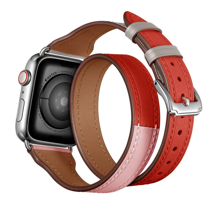 Apple Watch Series 5 44mm / Apple Watch 44mm Ægte læder Rem - Flerfarvet#serie_3
