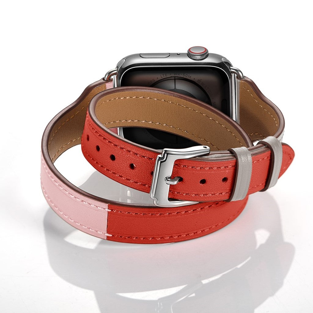 Apple Watch Series 5 44mm / Apple Watch 44mm Ægte læder Rem - Flerfarvet#serie_3