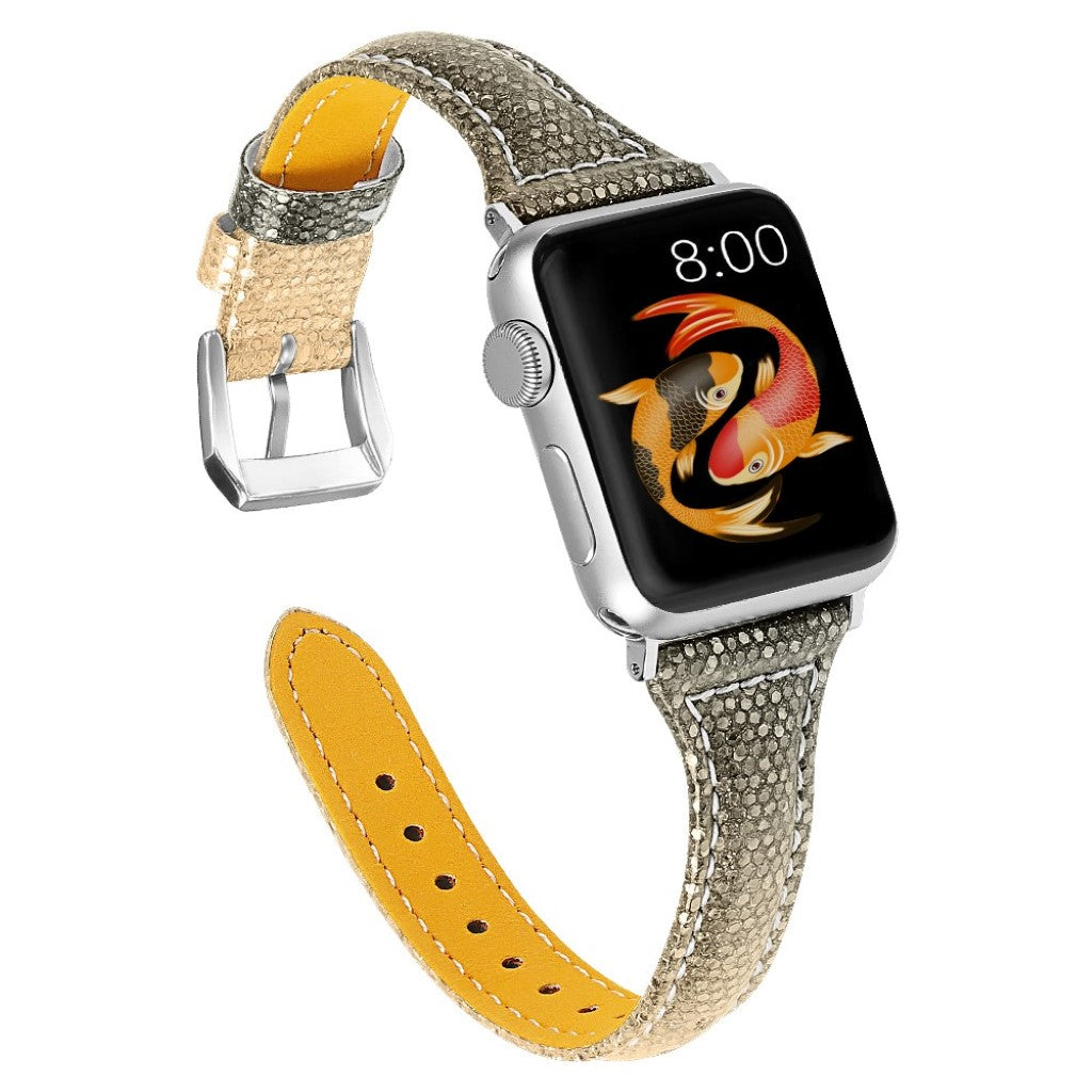 Apple Watch Series 5 44mm / Apple Watch 44mm Ægte læder Rem - Flerfarvet#serie_1