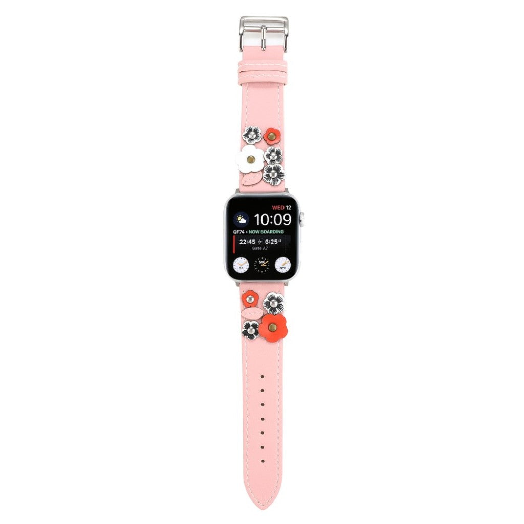 Apple Watch Series 5 44mm / Apple Watch 44mm Ægte læder Rem - Pink#serie_1